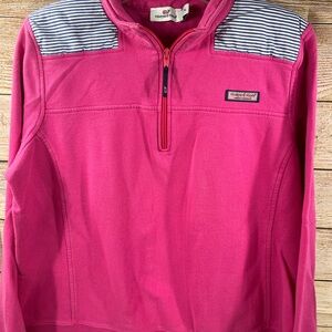 Vineyard Vines Pink and Navy Striped Pullover